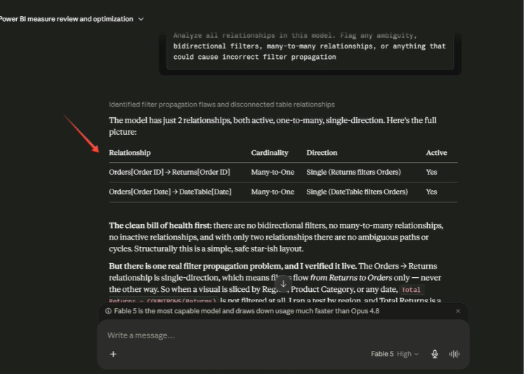 Spotting filter propagation issues and disconnected tables using Claude MCP.